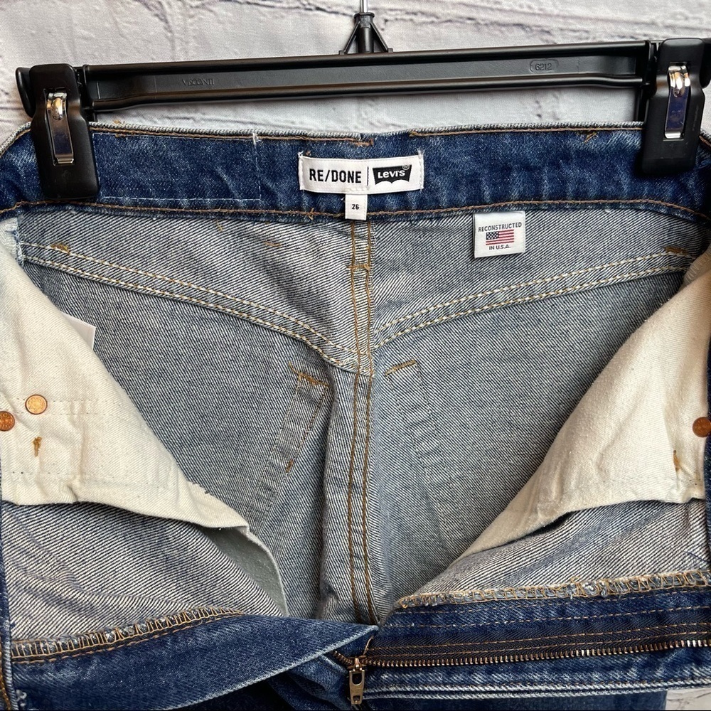 New Re/Done X levi’s 70’s super crop boot - indigo size 26 - Picture 9 of 14